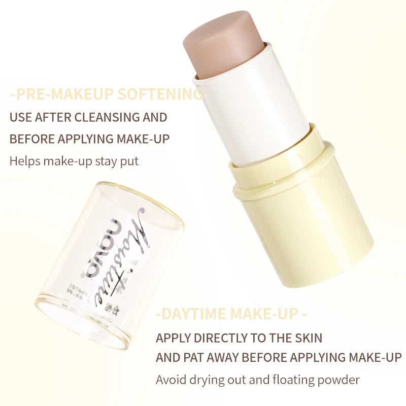 Hydrating Invisible Pore Base Makeup Stick, Moisturizing Oil-control Primer Makeup Cream, Lip balm,Brighten Modifying Skin Color Qme