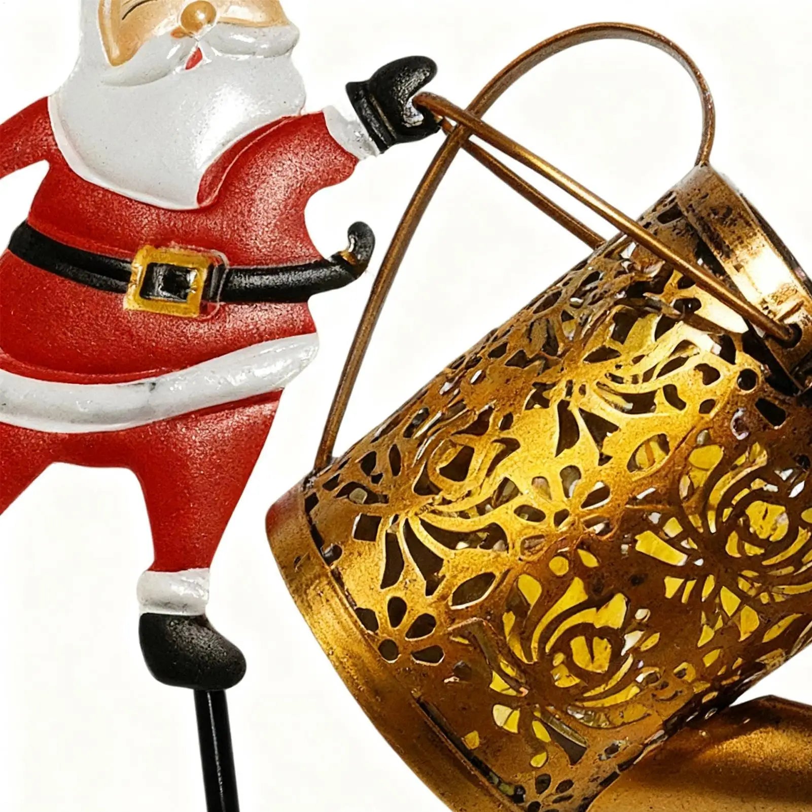 Christmas Solar Kettle Lights Vintage Waterproof Home Decor Watering Qme