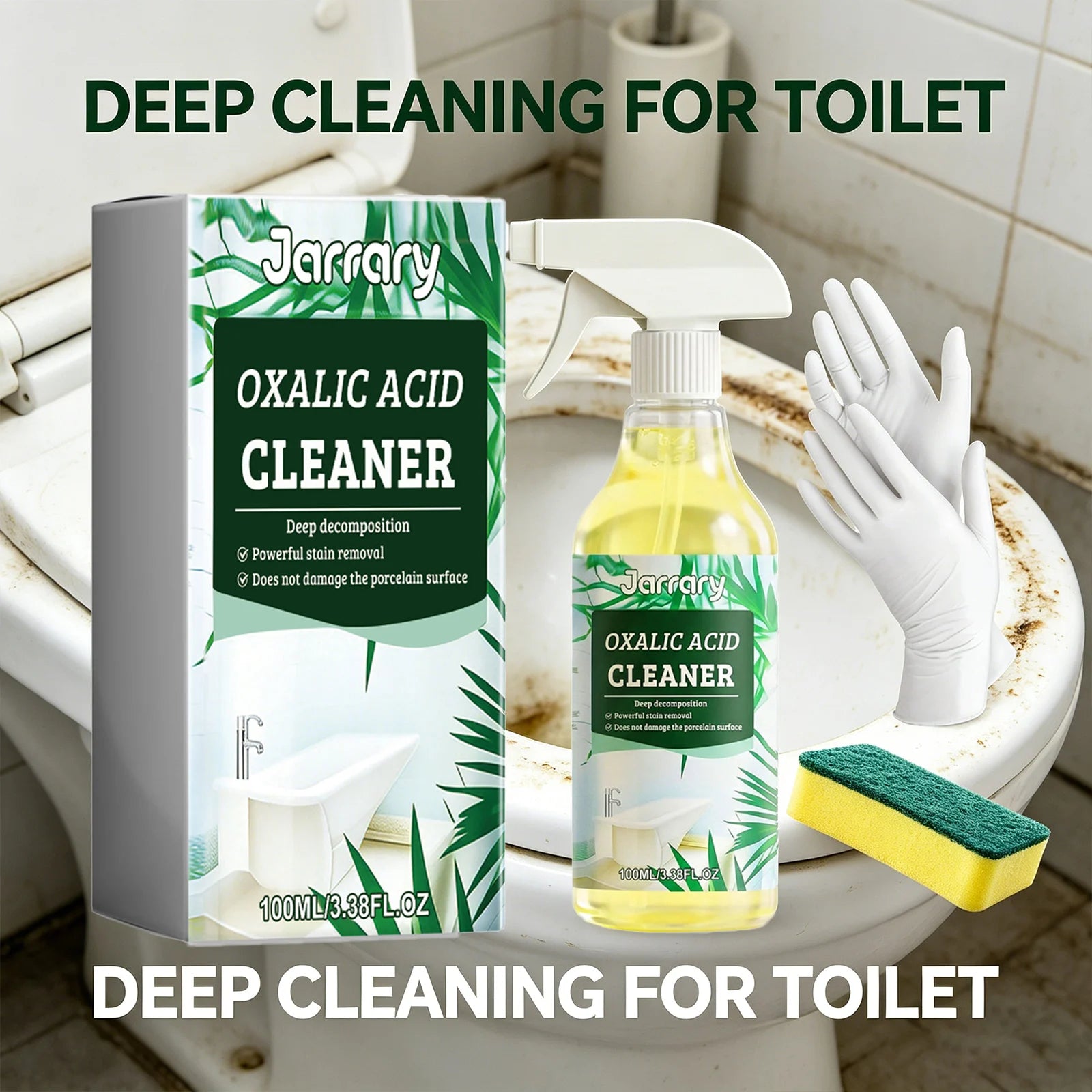 Oxalic Acid Cleaner Spray Quickly Dissolve Limescale Remove Stubborn Dirt Protect Surface Material Multipurpose Bathroom Cleaner Qme