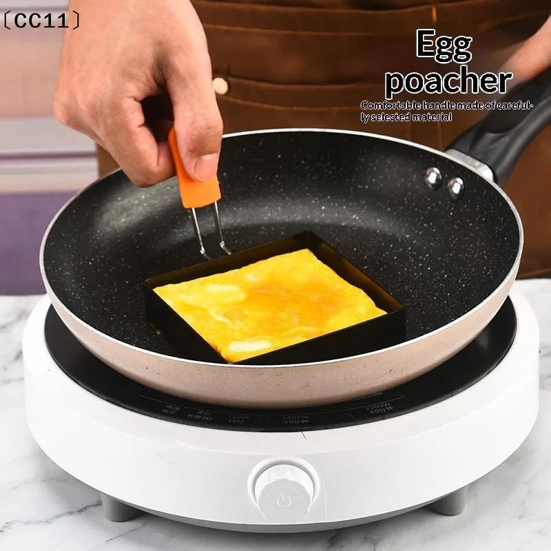Stainless Steel Egg Fried Ring Non-stick Square Round Pancake Mold Qme