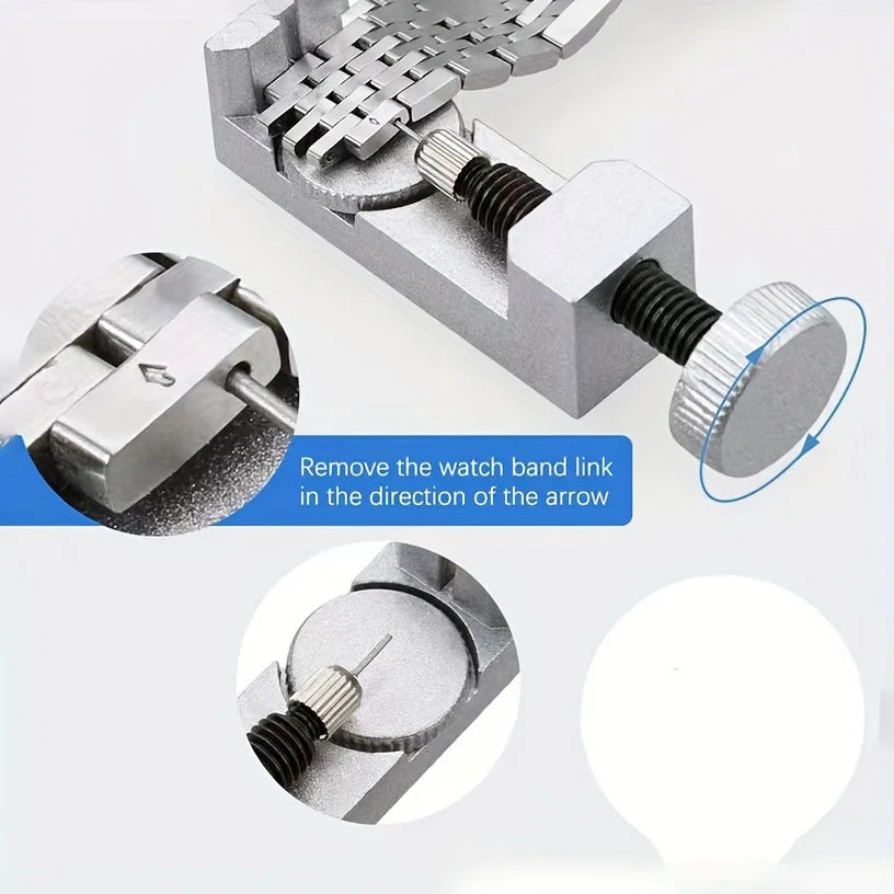 Watch Link Remover Kit, Watch Strap Tool with 3 Additional Needles for Disassembling Watch Strap Link Pin and Measuring Si Qme