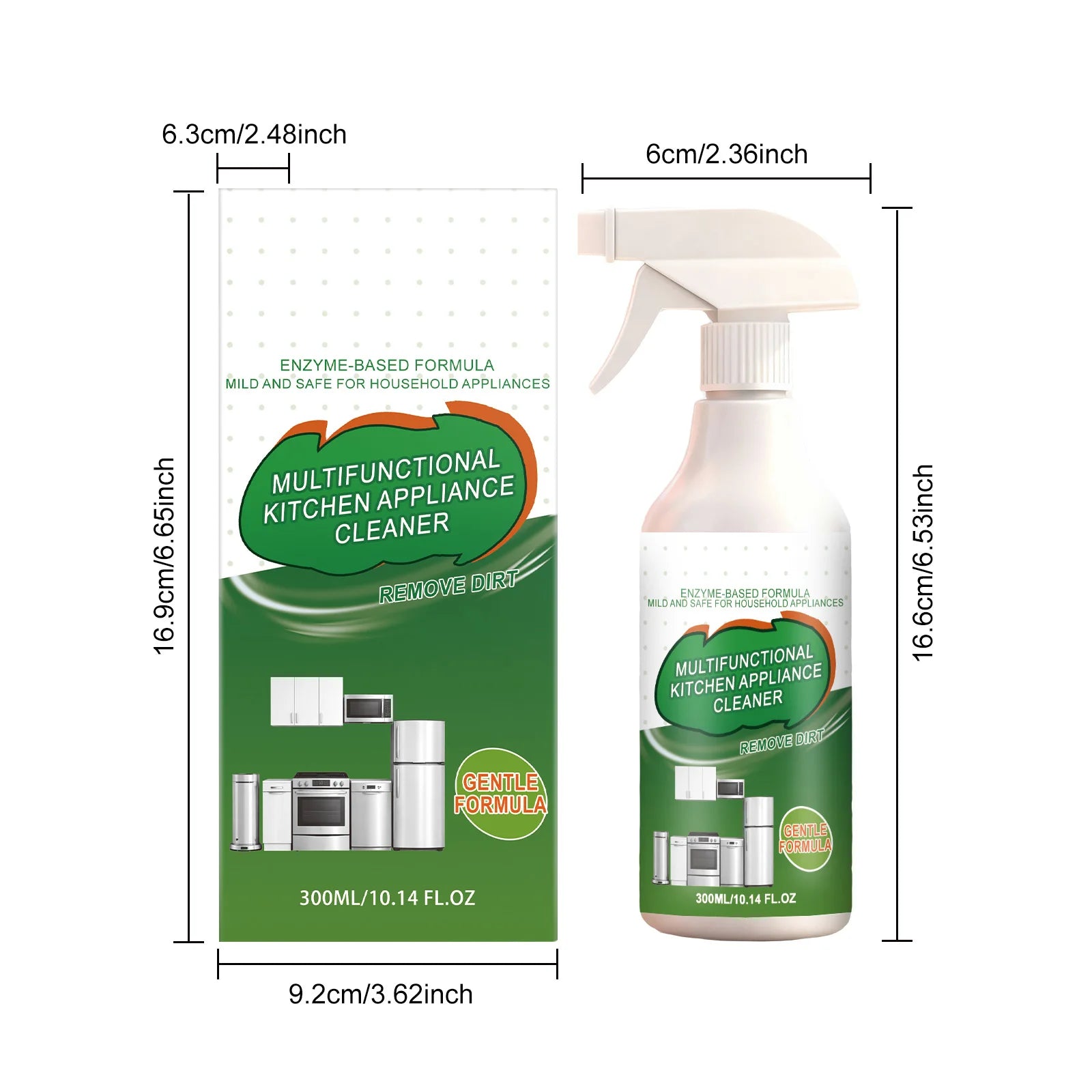 300ml Enzyme Foam Cleaner Heavy Duty Enzyme Oil Stain Remover Enzyme-Powered Grease Remover for Stovetops Range Hoods and Ovens Qme