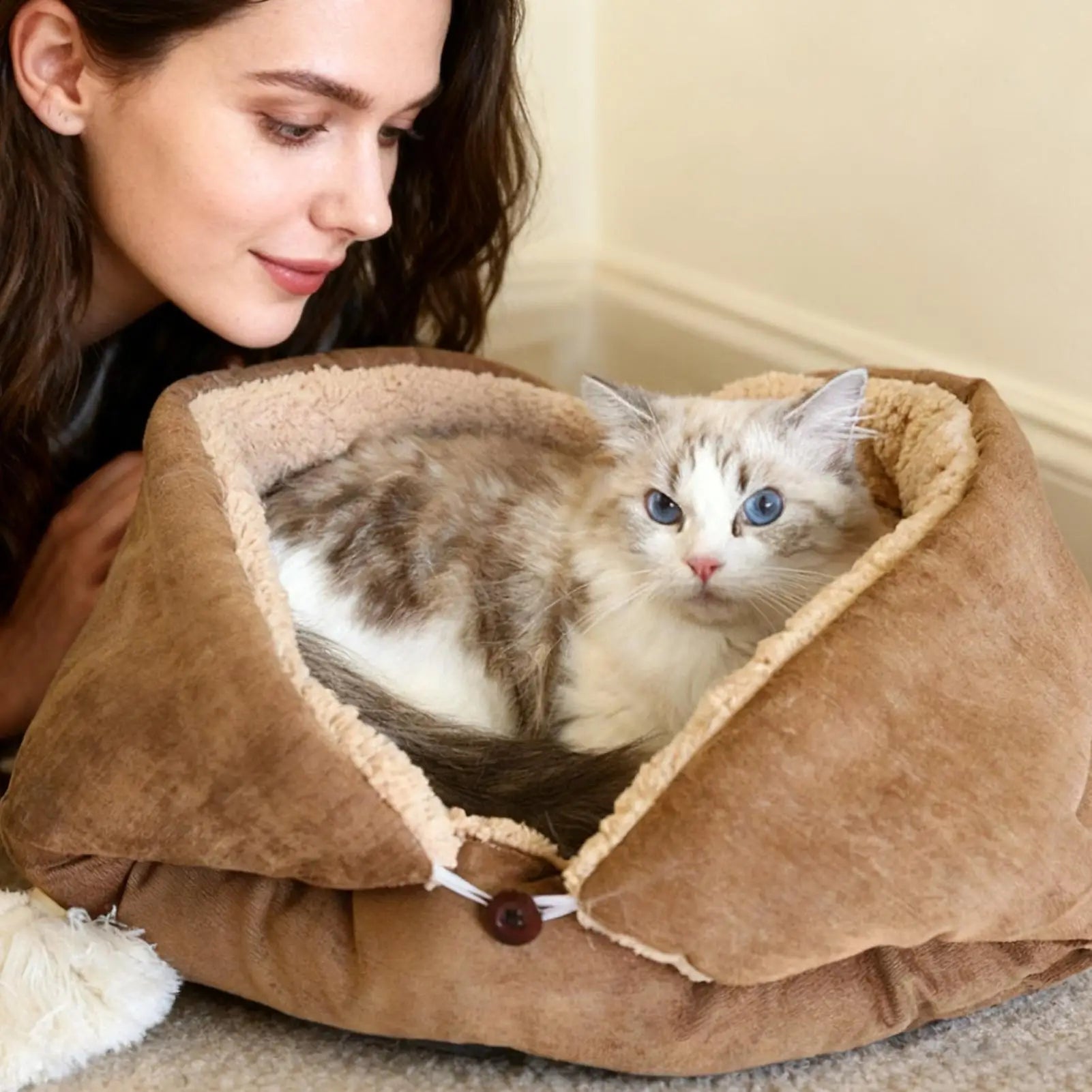 Small Cat Bed Soft Foldable Mat Dog Sleeping Kitten Puppy Pet Indoor Qme