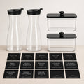 Laundry Organization Containers Set with Labels Empty Detergent Dispenser Bottles for Laundry Pods, Dryer Sheets Scent Boosters Qme black