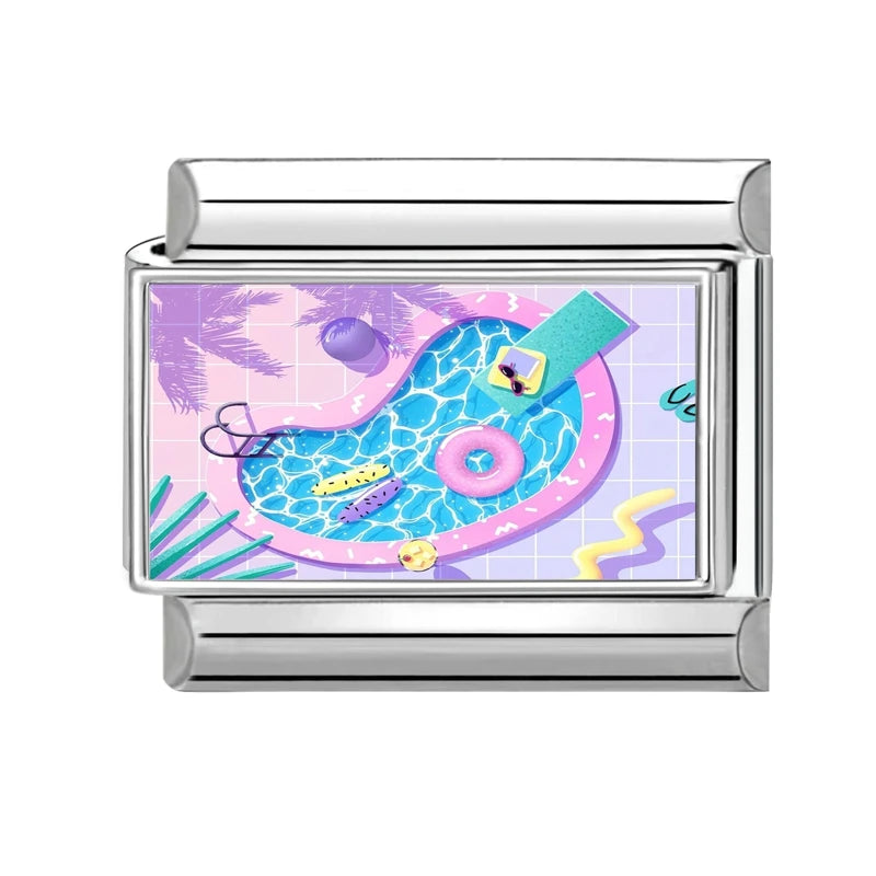 2026 Fashion Doodle Painting Beauty High-heel Swim Pool Beach Italian