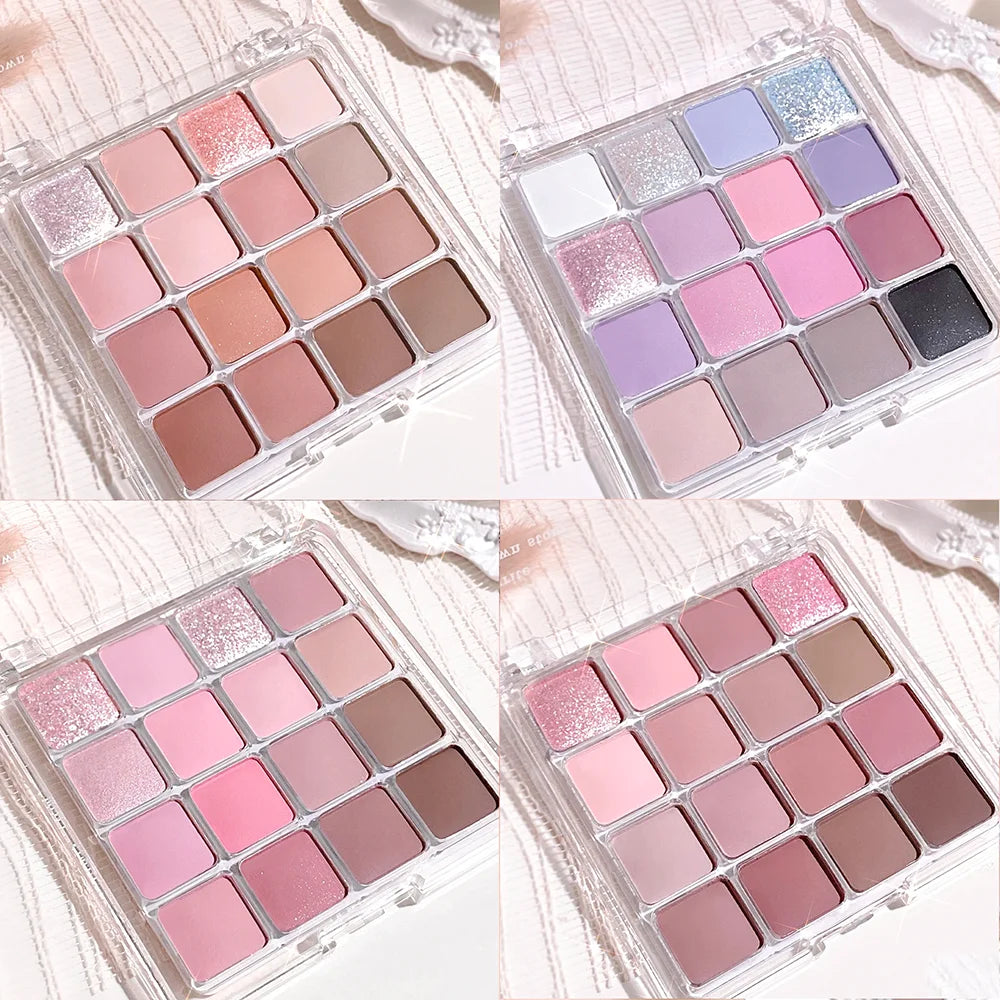 XIAOYUMI 16-Color Sunset Contour Highlighter Palette Waterproof Qme 4 in set