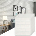 Self Adhesive Faux Brick Wallpaper 38.5x35cm Waterproof Stain Resistant Wall Sticker Apartment Indoor Background Wall Decor Qme 38.5cmX35cm 30pcs white