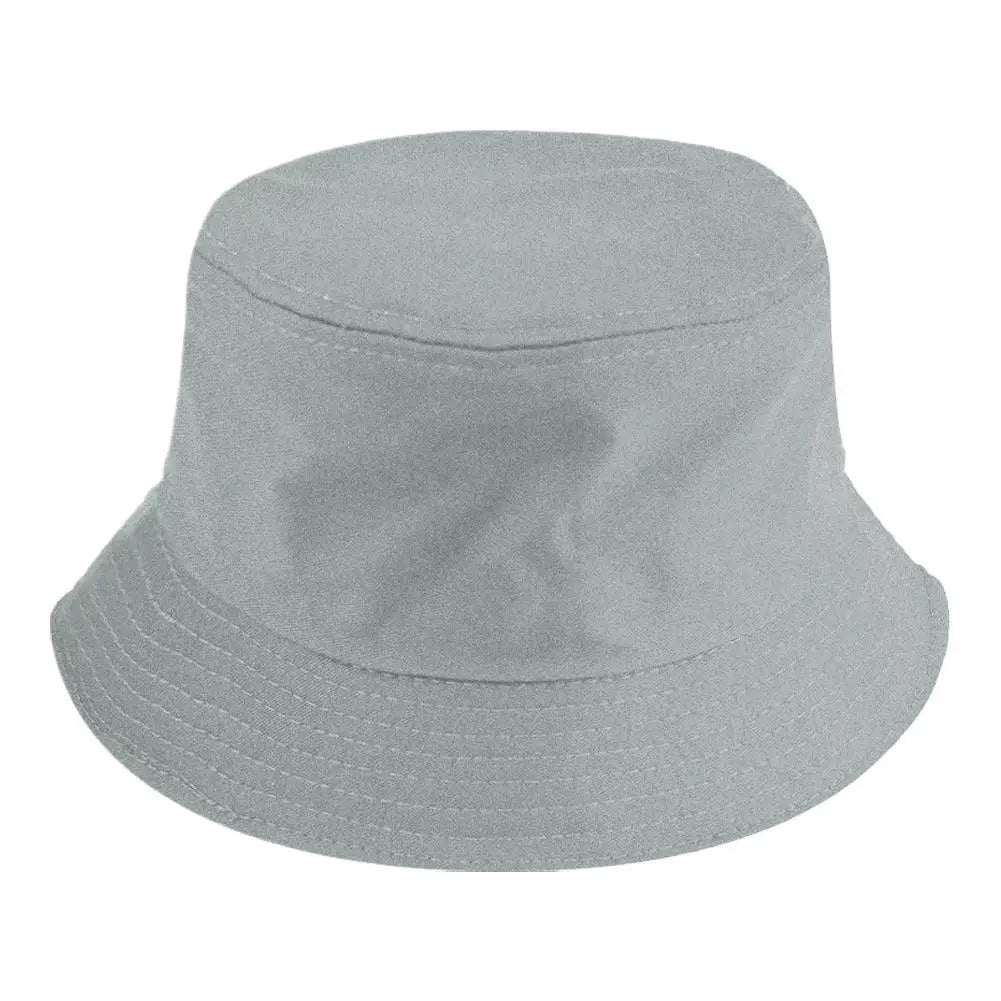 Fisherman Hat Solid Sun Bucket Hats Fot Men Women Anti-UV-Protection Qme Gray