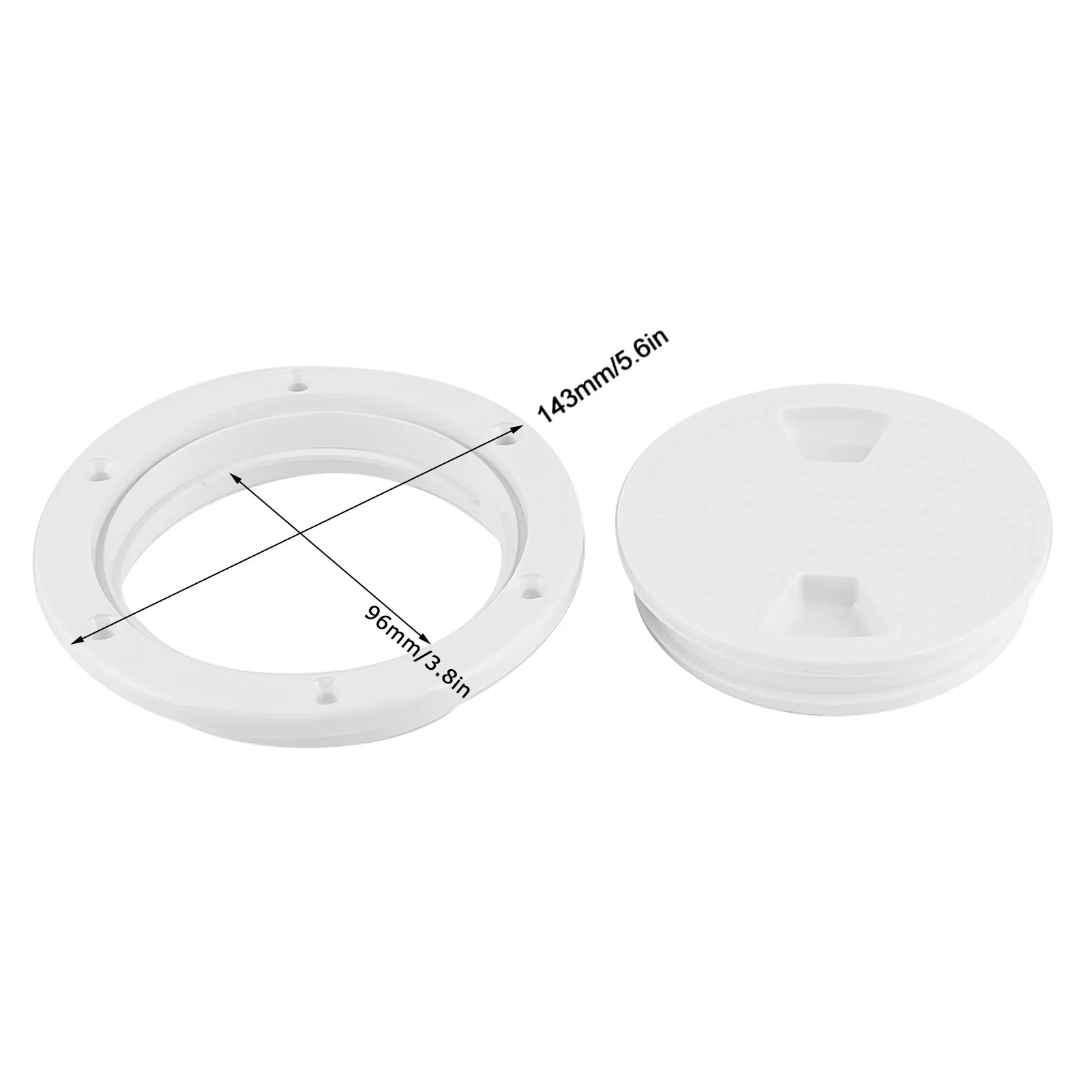 Plastic Hatch Cover 4in ABS Deck Plate Round White Anti-UV Corrosion Resistant Screw Out Boat Inspection Hatch Cover Deck Plate Qme