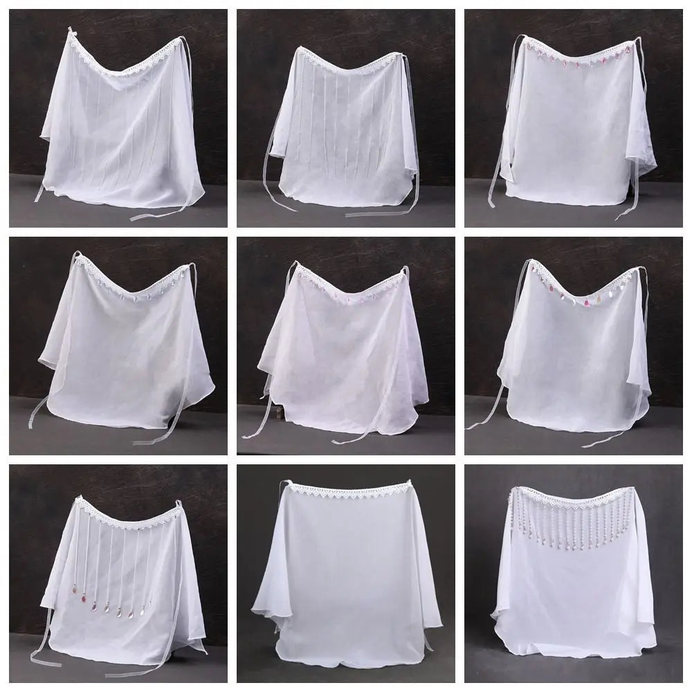 Elegant Ancient Headwear Hanfu Face Veil Crystal Tassel Covering Qme