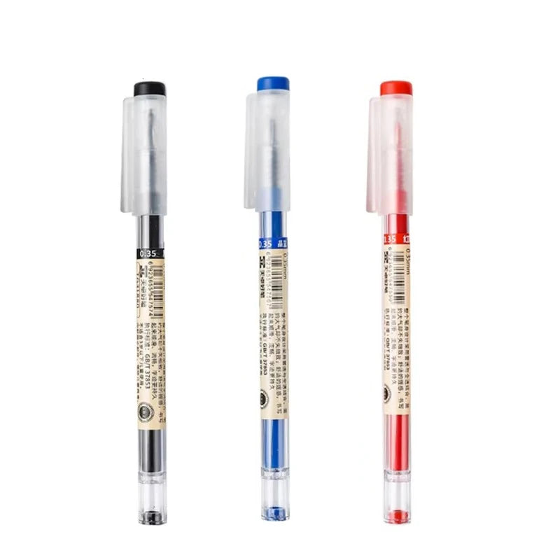 3-12pcs/set Fine Point Pen 0.35mm Black Blue Red Ink Gel Pen Ballpoint Pen School Office Student Writing Stationery Supply Qme 1black 1blue 1red