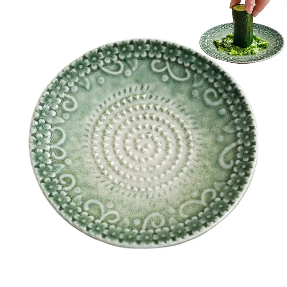 Garlic Grater Plate Grinder Bowl Garlic Plate Grater For Kitchen Food Ginger Grating Butter Lemon Tomato Carrot Puree Countertop Qme China Mainland Green