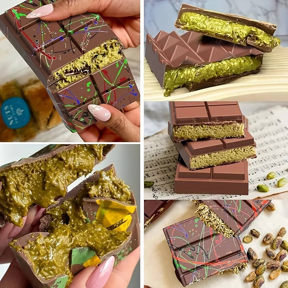 Deep Chocolate Bar Mold Large Silicone Dubai Bars Pistachio Filling Qme
