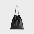 Hevron Pattern Foldable Tote Bag Lightweight Vegan Leather Crossbody Qme black