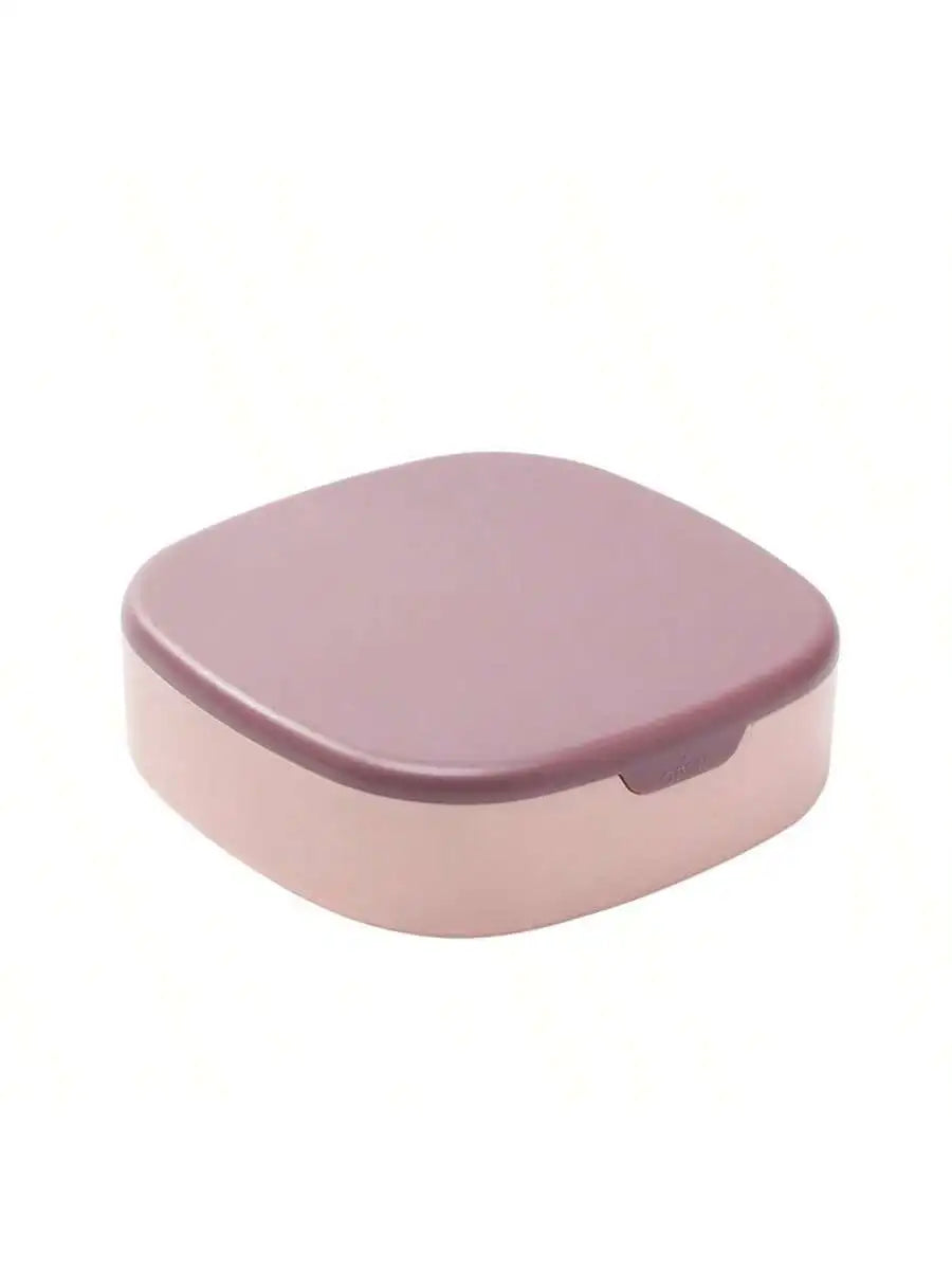 Mirror Jewelry Box Earring Necklace Storage Travel Portable Bag Qme pink 9.5x9.5x11cm
