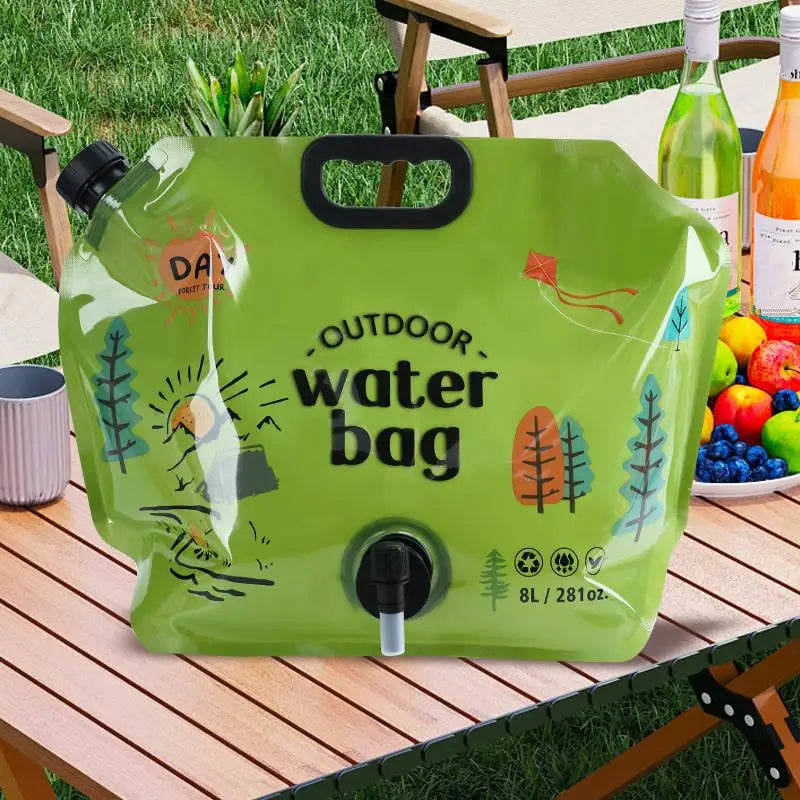 Portable Camping Beer Bag Foldable Drinking Water Bucket Large Qme Green