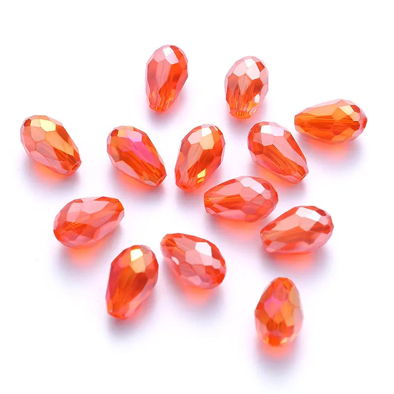 6x8MM 70PCS Faceted Austria Waterdrop Crystal Beads for Jewelry Making Teardrop Glass Beads DIY Bracelet Earring Supplies Qme 9-70pcs
