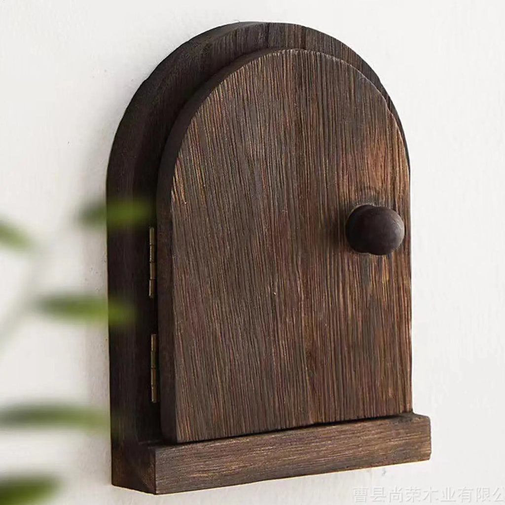 Electrical Outlet Cover Plates No Drilling Cover For Wall Panels Fairy Door Design Solid Wood Protective Cover Button Decoration Qme