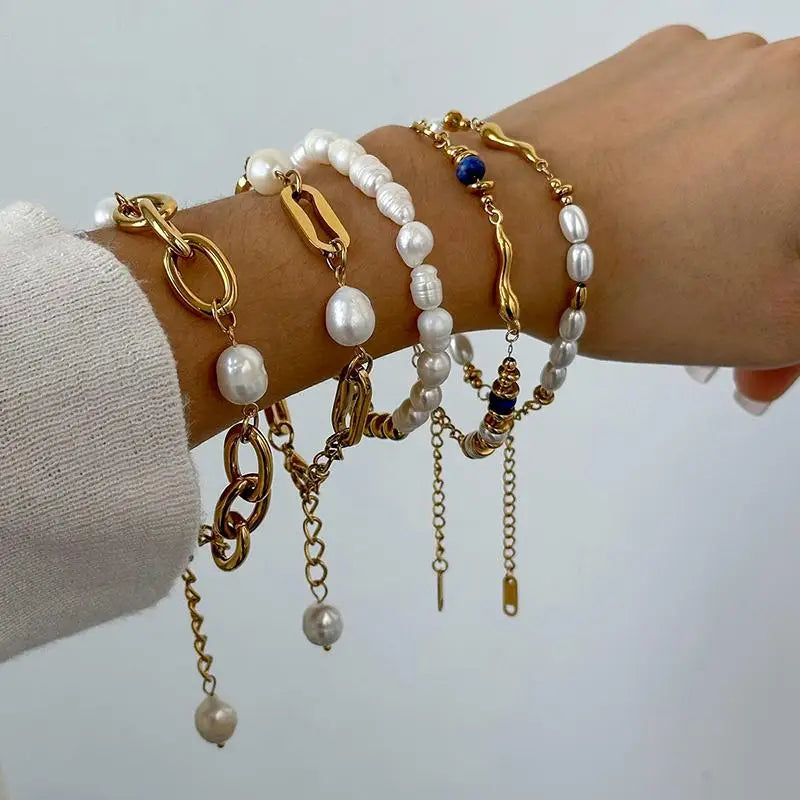 2026 New Gold Chain Bracelets Women Cuban Chain Trend Gold Plated Stainless Steel Bracelet Trendy Female Gifts Jewelry Qme