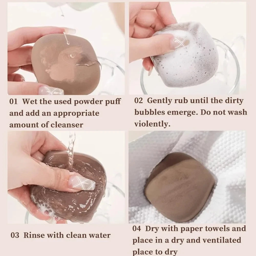 6 Piece/Pack Mini Finger Powder Puff Makeup Powder Puff Loose Super Soft Makeup Blender Puff Air Cushion Foundation Sponge Tool Qme