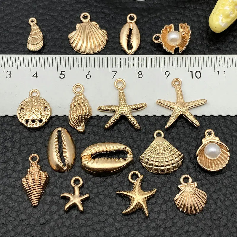 16Pcs/set Alloy Sea Animals Marine Life Charms Pendants for Crafting Jewelry Findings Making Accessory DIY Necklace Bracelet Qme
