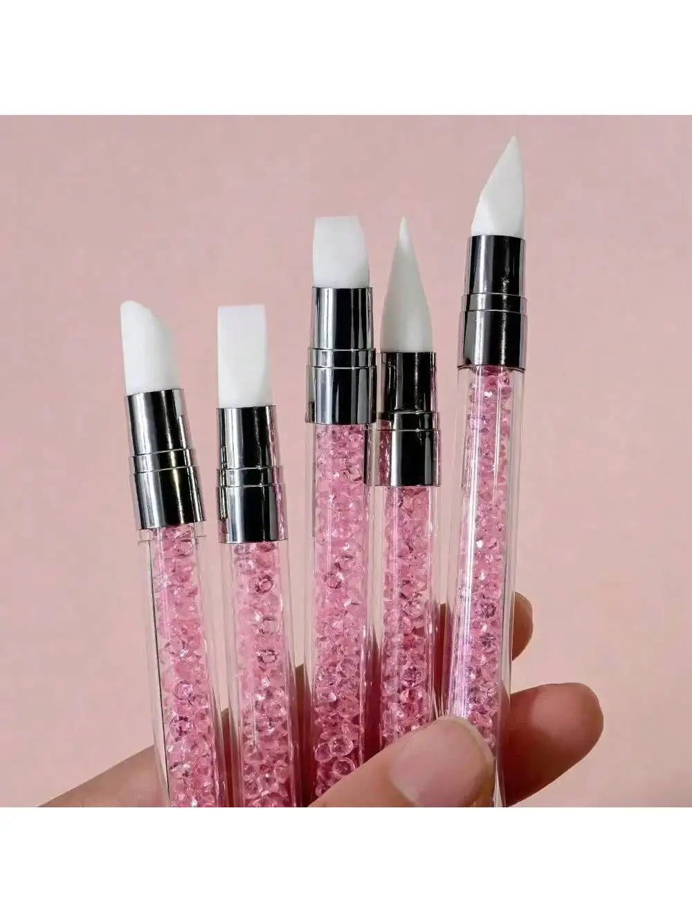 5-Piece 3D Nail Art Double-headed Silicone Pen Embossing Powder Qme