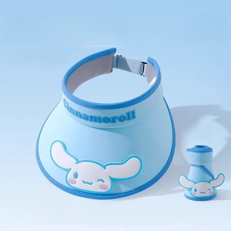 Hello Kitty Kuromi Sun Protection Hat New Spring/Summer Sun Hat Student Sun Hat Open-Top Wide-Brim Hat Qme