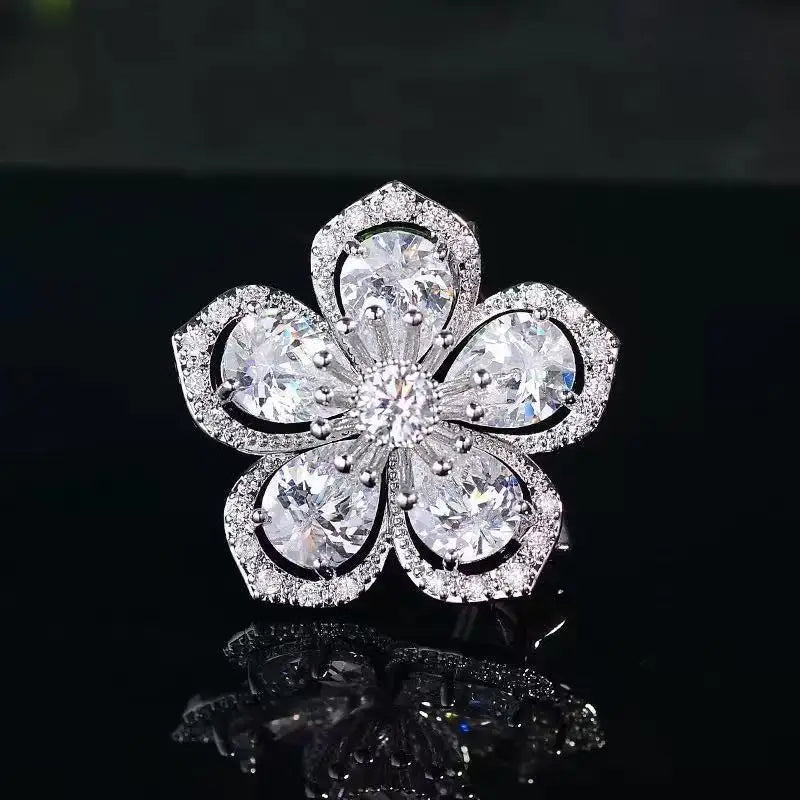 Flower Earphone Rhinestone Buckle Detachable Bluetooth Headset Clip Qme C 1PC