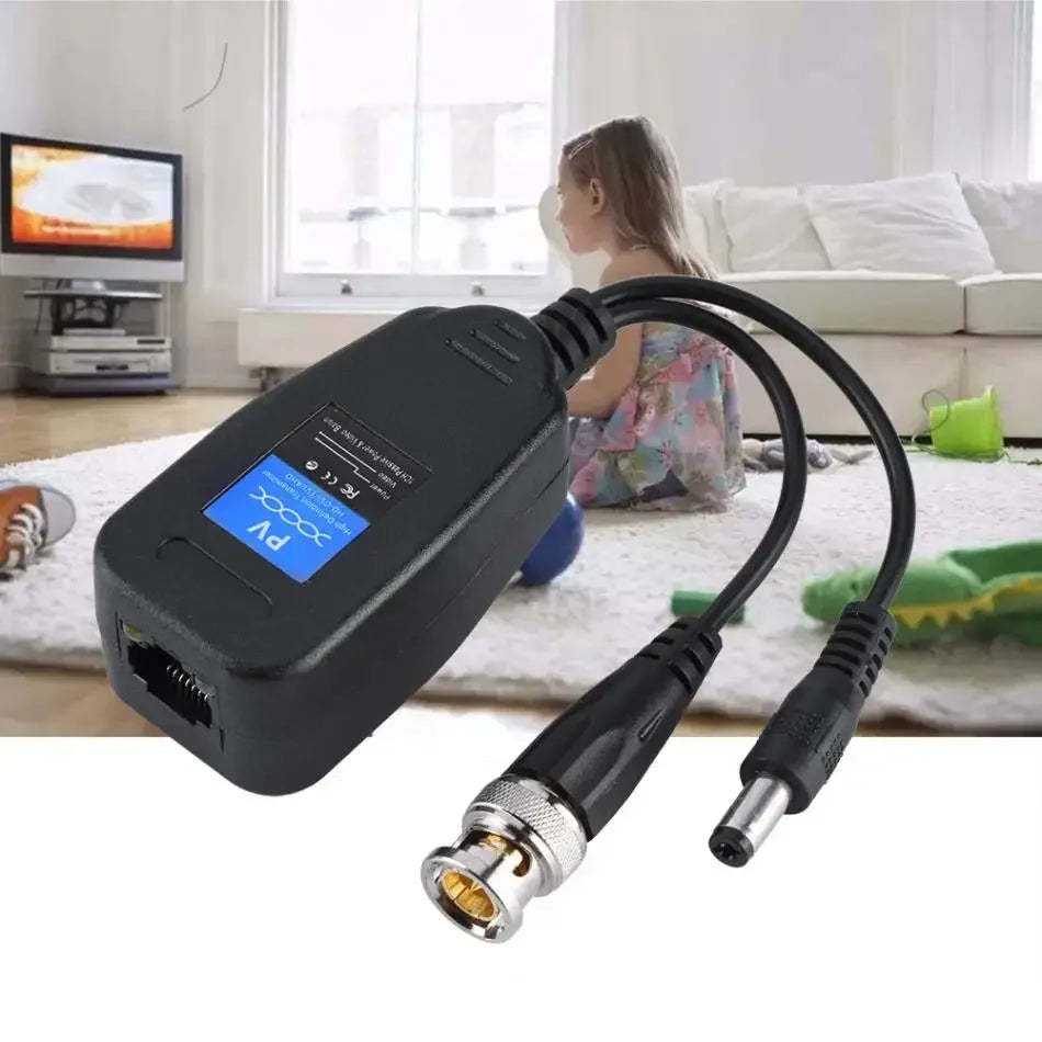 ESCAM 5 Pair DC-8MHZ Passive CCTV Coax BNC Video Power Balun Transceiver to RJ45 Connector Qme