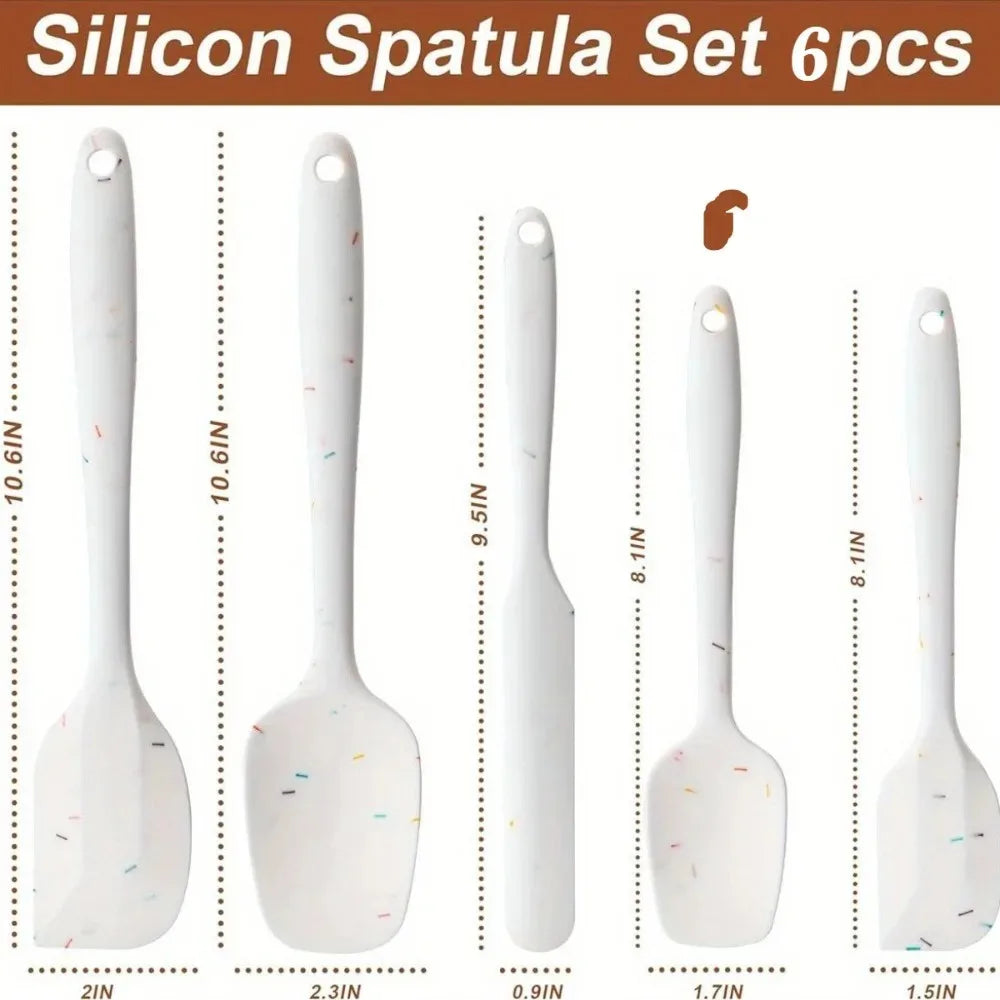 Silicone Spatula Food Grade Heat Resistant Non Stick Baking Cooking Qme