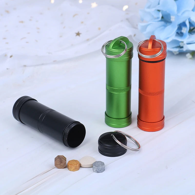 Outdoor EDC Survival Pill Box Tank Case Mini Waterproof Capsule Seal Qme