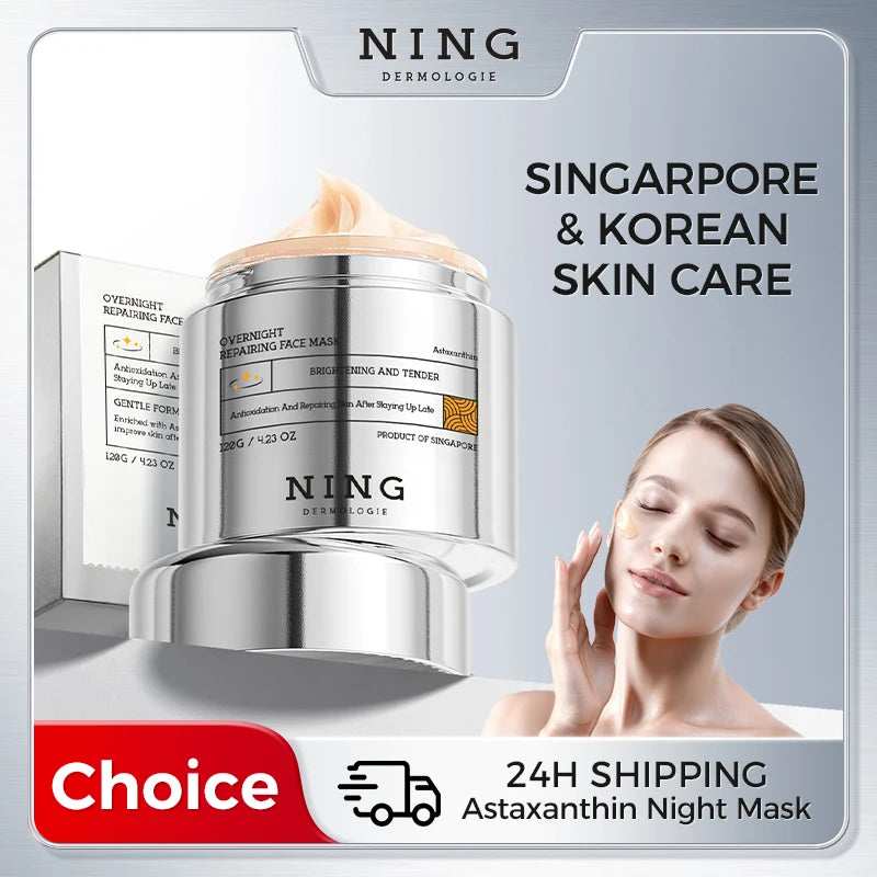 NING Overnight Repair Face Mask Astaxanthin Organic Antioxidant DNA Qme