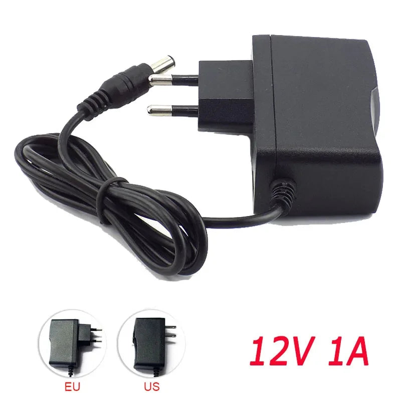 Power Adapter AC to DC 100-240V Supply Charger adapter 5V 12V 9V 1A 2A 3A 0.5A US EU Plug 5.5mm x 2.5mm for CCTV LED Strip Lamp Qme