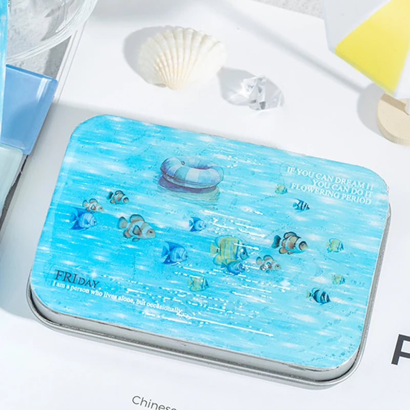 Simulated Water Wave Texture Tape, Summer Themed Handmade Scene Decor Tape, Aesthetic Stationery for Students Qme