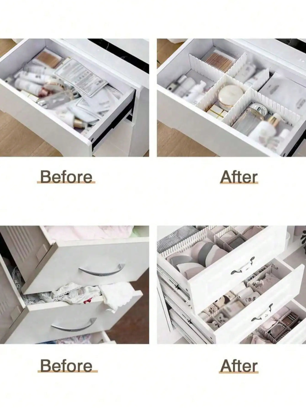 4 Drawer Storage Dividers Plastic Combination Underwear Socks Box Qme