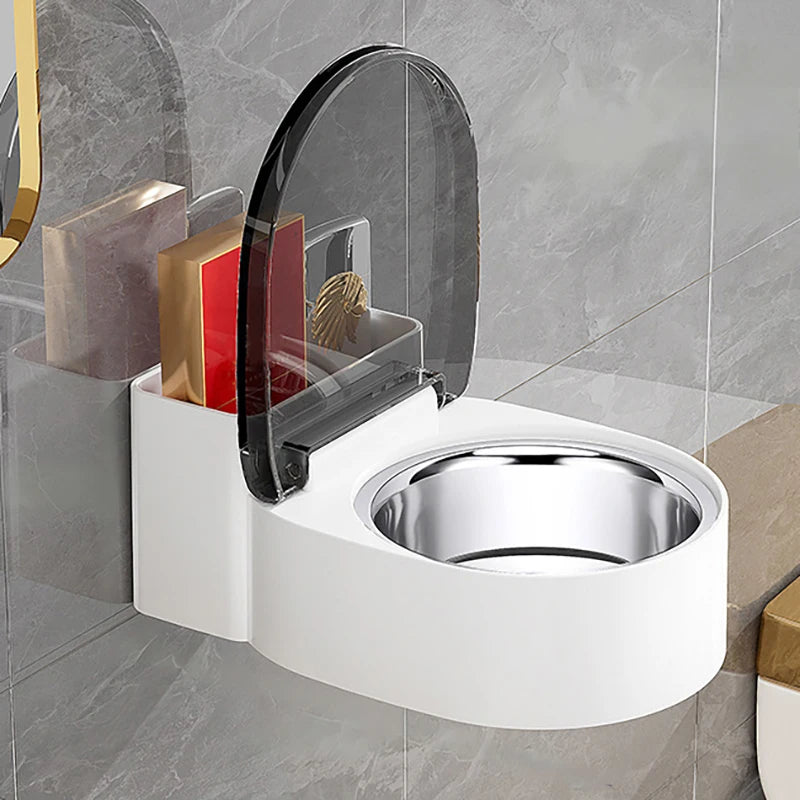 Personalized Bathroom Storage Box, Fashionable Non-Perforated Stainless Steel Wall Hanging Ashtray Qme A1