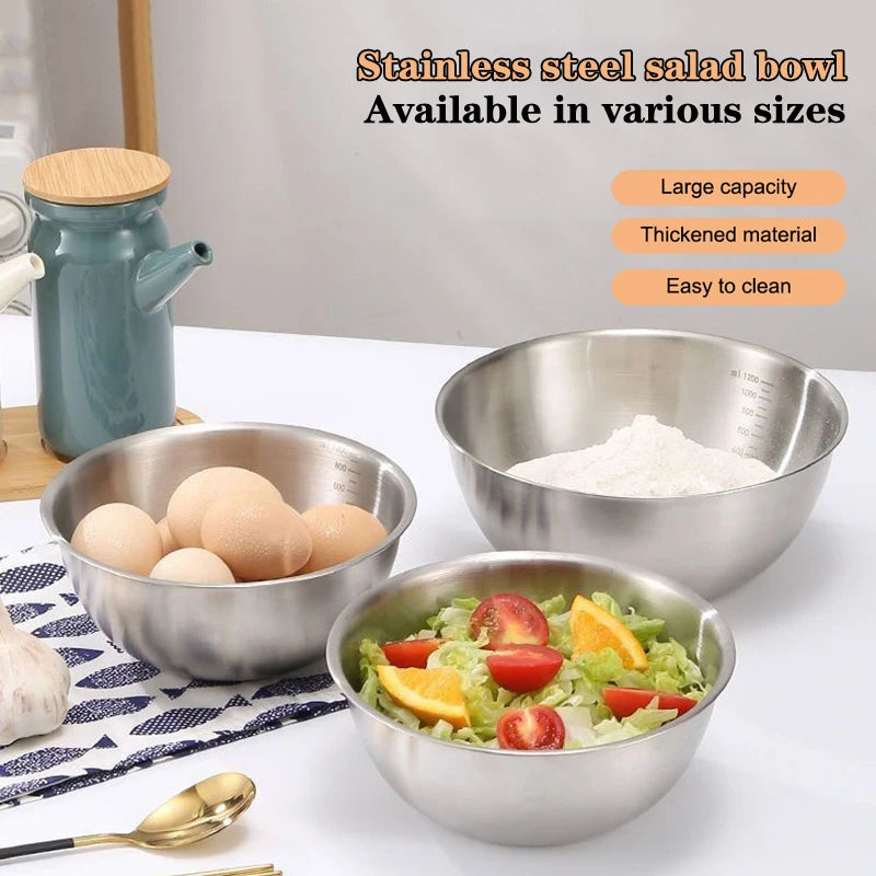 Kitchen Essentials Stainless Steel Bowl Scale Cooking Baking Food Qme
