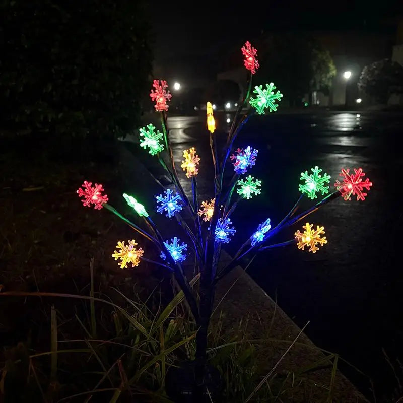 20 Leds Solar Cherry Blossom Lotus Lights Garden Light Outdoor Lawn Qme Color light 6