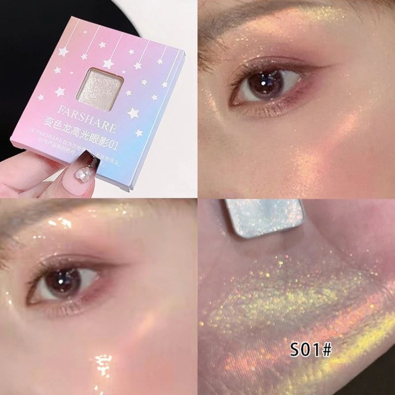 Diamond Monochrome Highlighter Contouring Palette Fine Flash Brighten Eyeshadow Orange Silver Natural Eye Shadow Makeup Cosmetic Qme S10