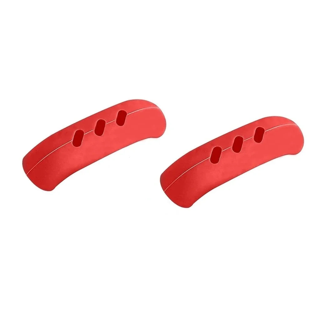2Pcs Silicone Assist Handle Holder Grip Kitchen Cast Iron Skillet Handle Covers Heat Resistant Non Slip Pot Grip Handle Sleeves Qme Red