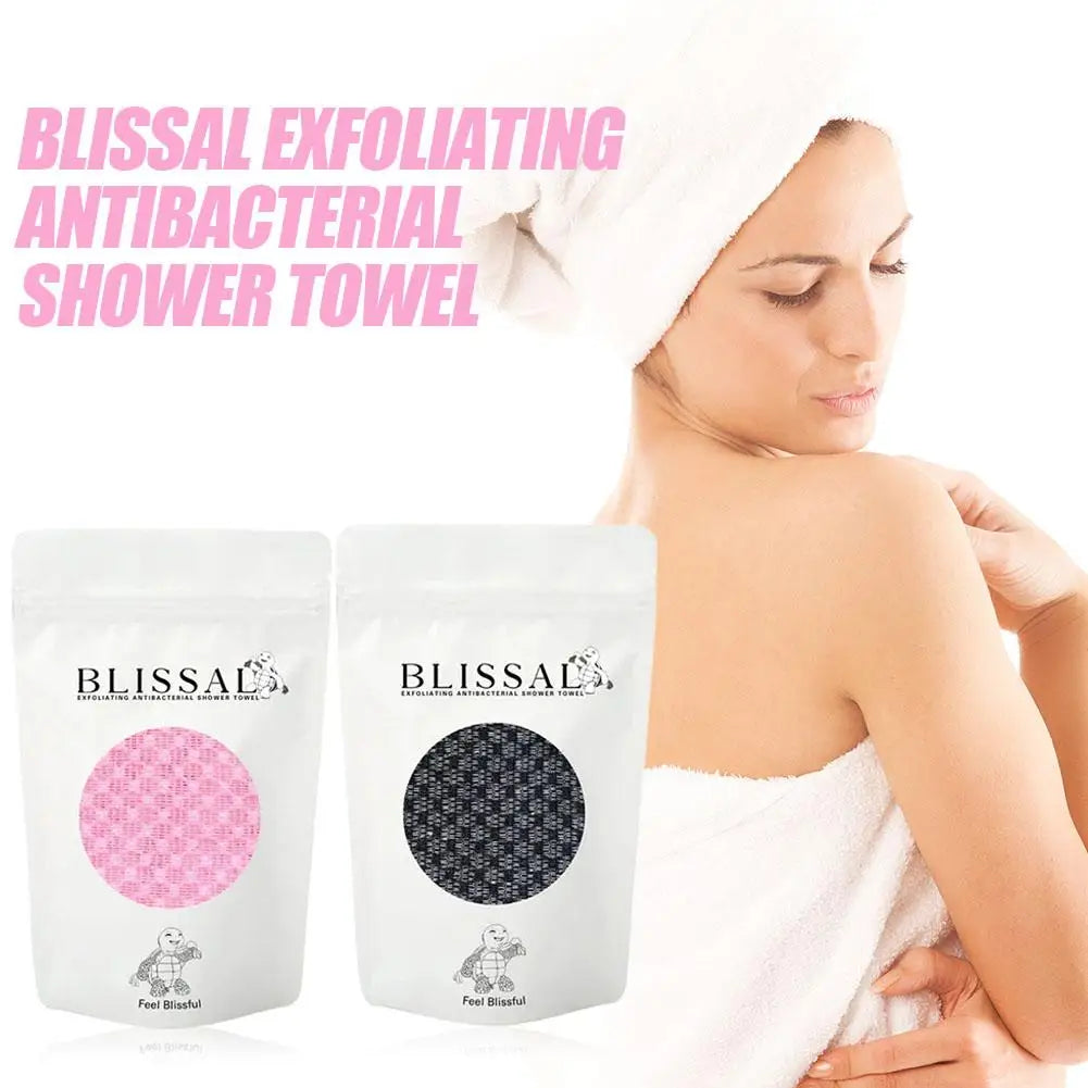 Back Scrubbing Towel Dual Sided Durable Exfoliating Body Towel Back Strap Unisex Detox Mud Back Scrub Extended Bathing Towel Qme