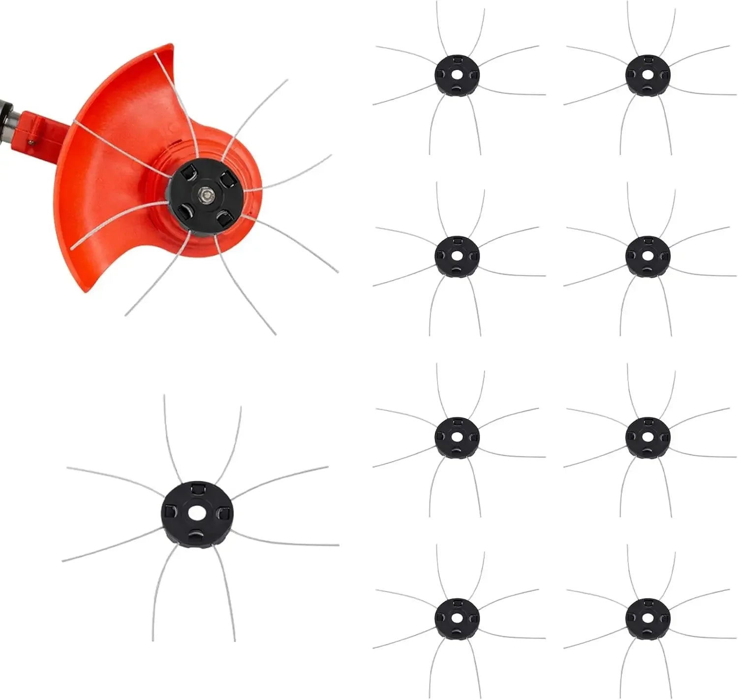 2/4/6pcs Set Of Electric Lawn Mower Head,steel Wire Lawn Mower Head,15mm Lawn Mower Head,wireless Lawn Mower,garden Accessories Qme