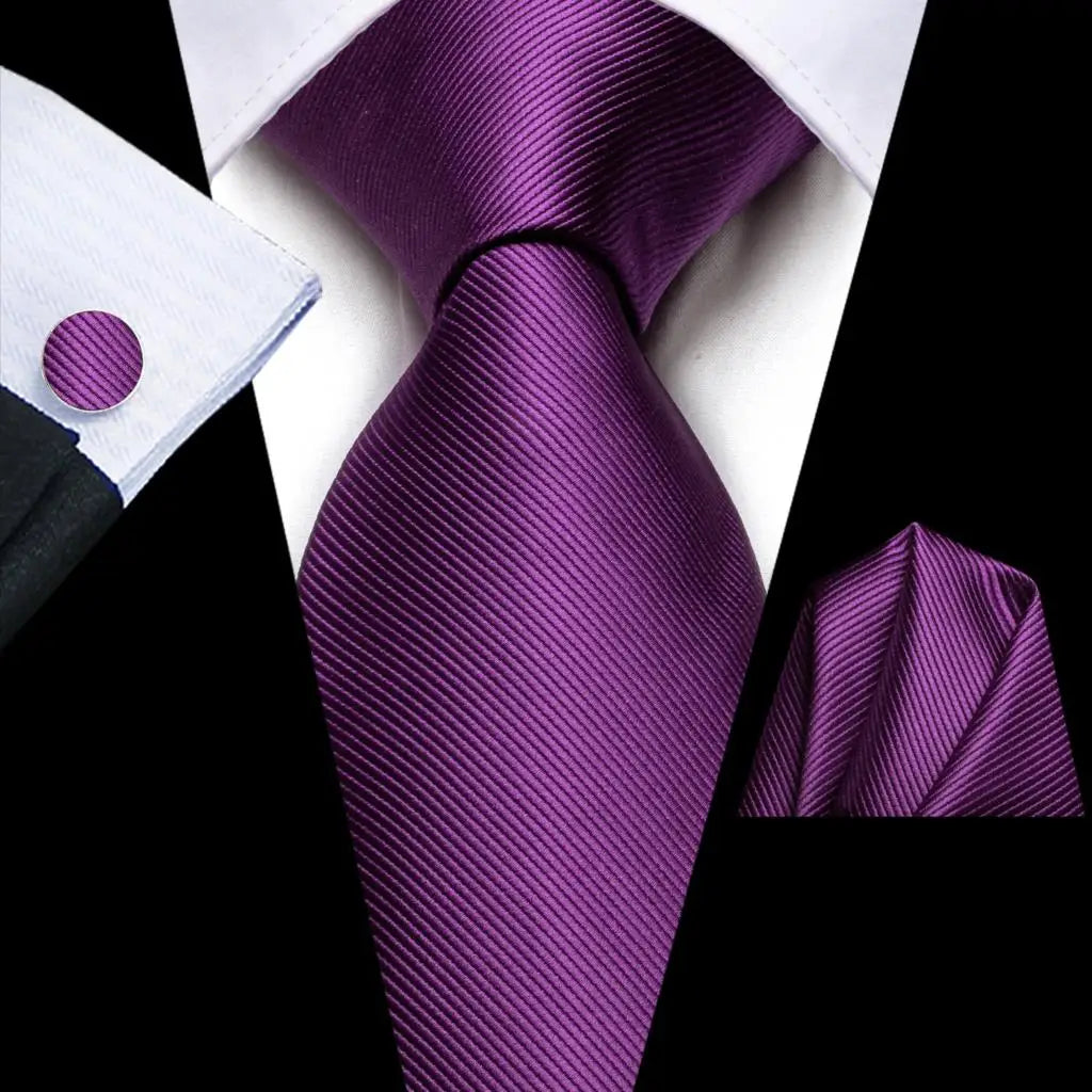 Hi-Tie Solid Orange Blue Mens Fashion Necktie Handkerchief Cufflinks for Tuxedo Accessory Classic Silk Luxury Tie for Man Gift Qme SN-3724