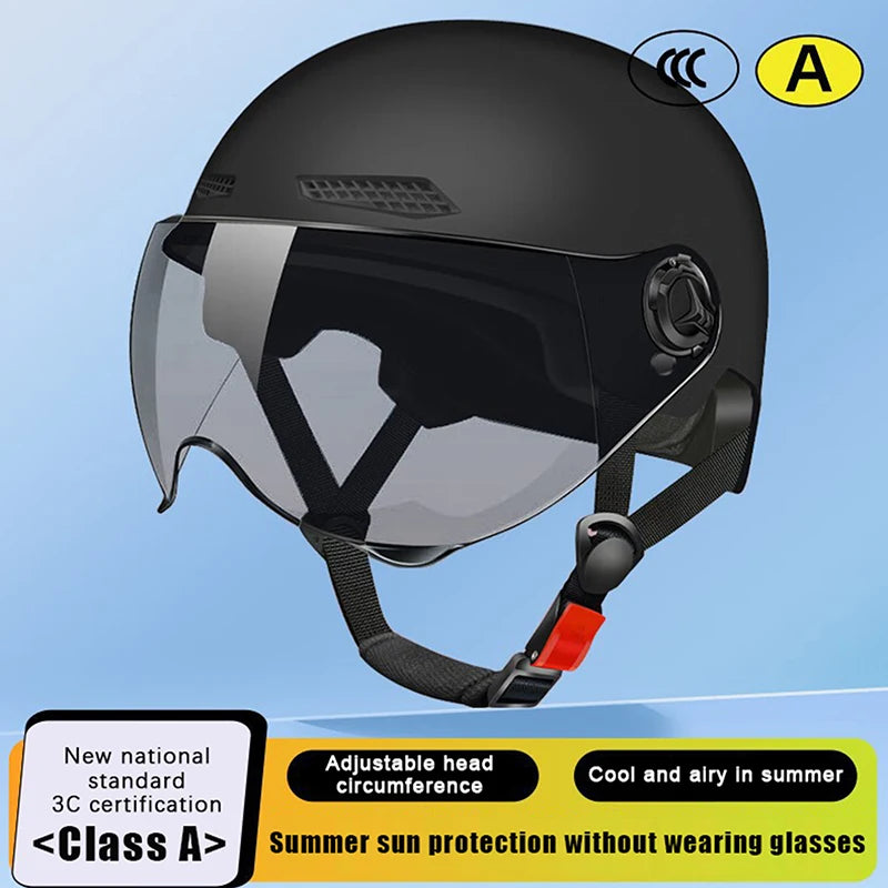 3C Certified Men's Women's Adult Cartoon Electric Bicycle Motorcycle Qme Black A Sunscreen