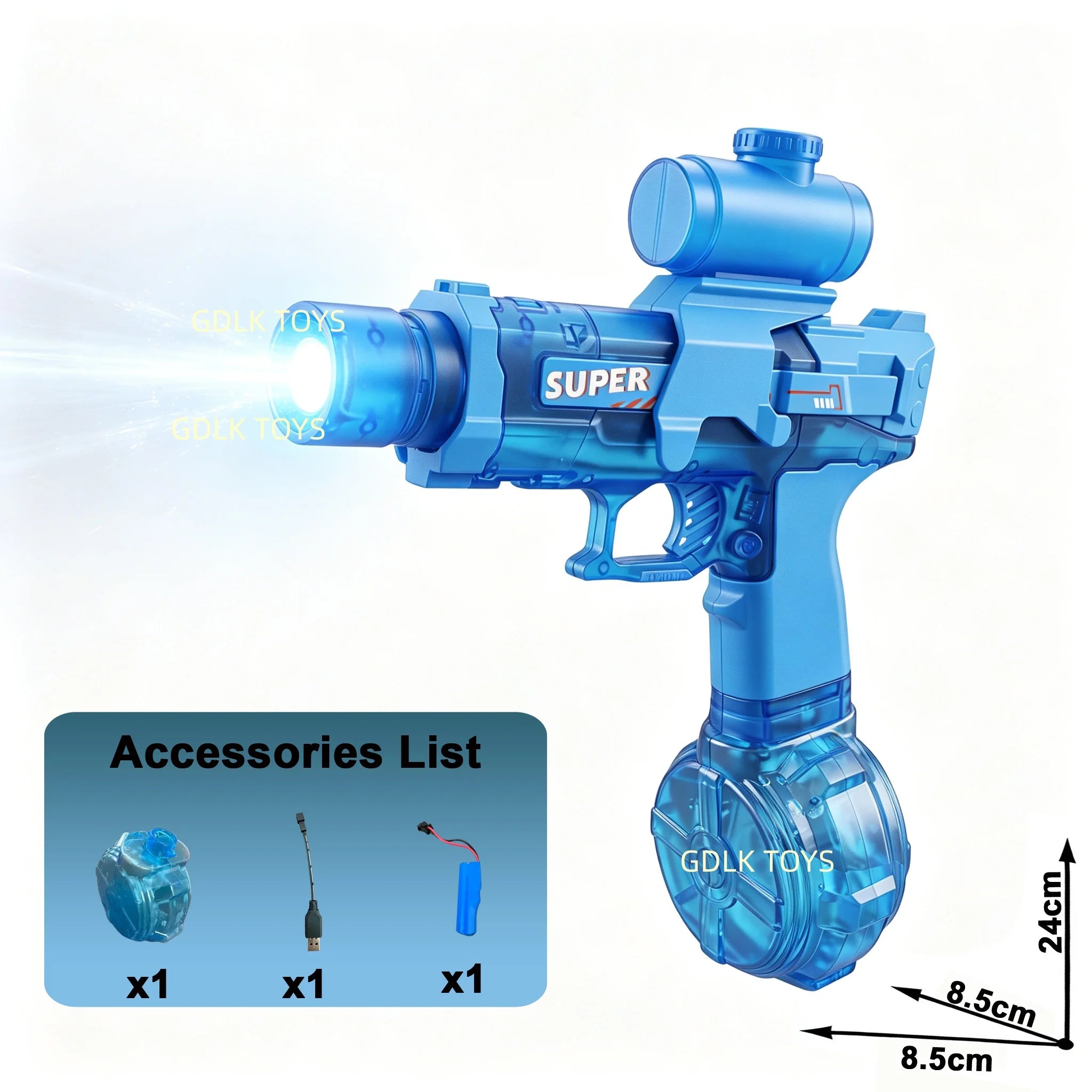 Electric Water Guns For Adults Powerful Squirt Automatic Water Suction Water Blasters Summer Outdoor Beach Toy For Boys Kid Gift Qme blue-mini