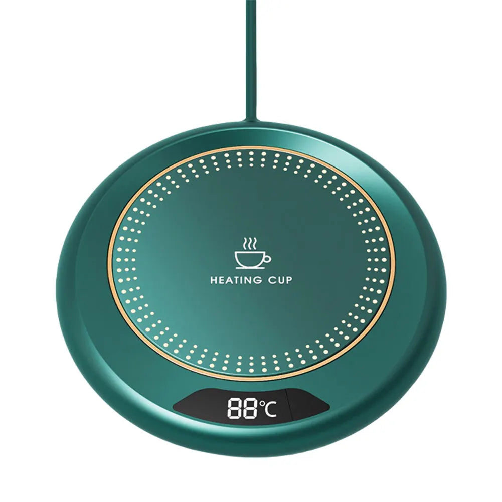 USB Coffee Mug Warmer Smart Cup Warmer with 3 Temperature Settings Electric Beverage Warmer for Coffee Milk Tea Beverage Qme Green