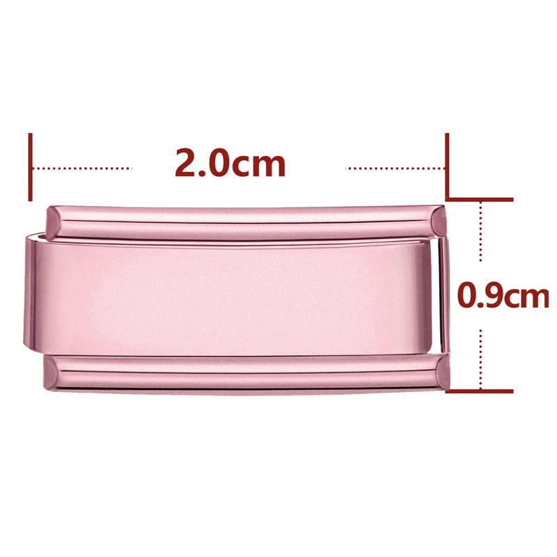 Colorful Module Blue Pink Charm Italian Links 20mm*9mm Stainless Steel Bracelet Women Men DIY Jewelrys Gifts Wholesale Dropship Qme Style 1
