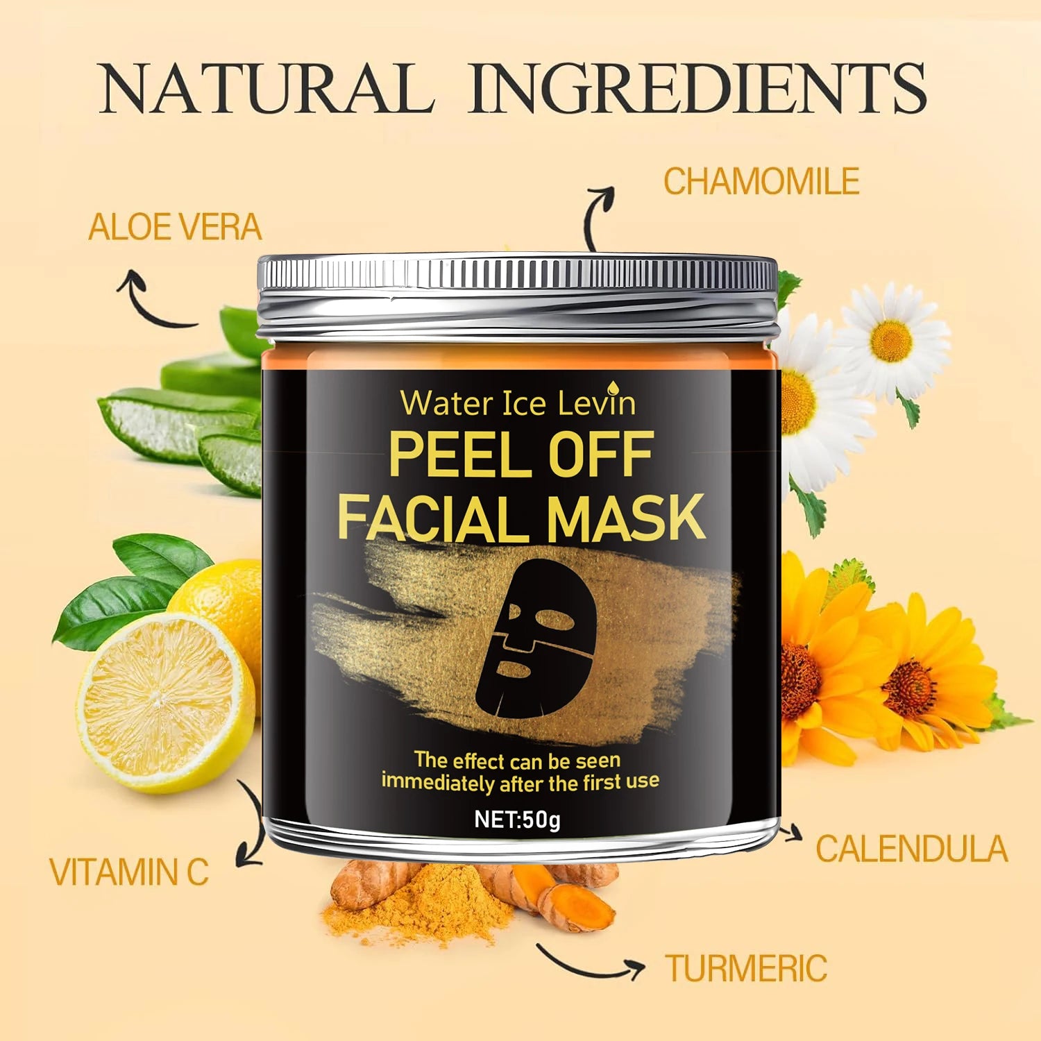 Turmeric Vitamin C Retinol Mask, Moisturizes and Smoothes the Skin, Makes Skin Smooth and Delicate, and Infuses the Source of Moisture Qme
