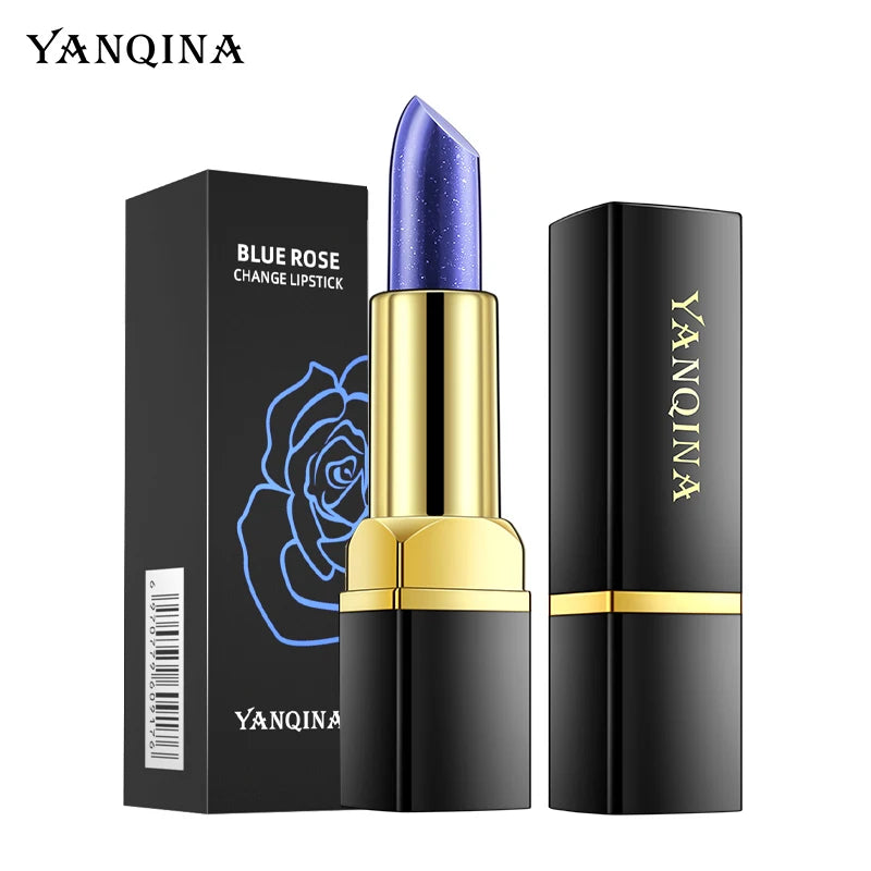 Blue Rose Lipstick Temperature Color Changing Lipstick Moisturizing Female Makeup Products Sexy Lip Tint Gloss Shiny Lipsticks Qme 8917