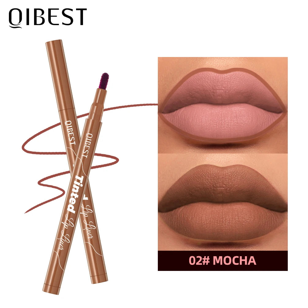 QIBEST 5 Colors Lipstick Lipliner Nude Matte Lip Liner Pen Non-Drying Waterproof Plumping Outline The Lips Contour Makeup Beauty Qme 02